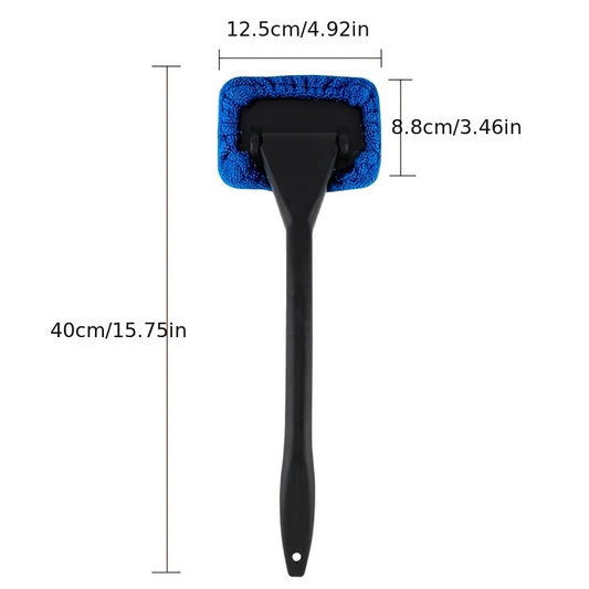 Windshield Cleaning Brush Kit | Long Handle Interior Car Glass Wiper, Plastic Material