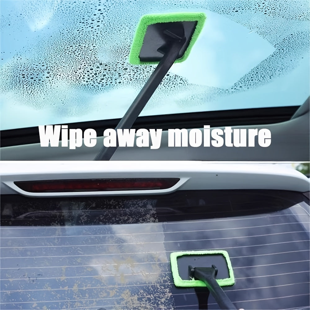 Windshield Cleaning Brush Kit | Long Handle Interior Car Glass Wiper, Plastic Material