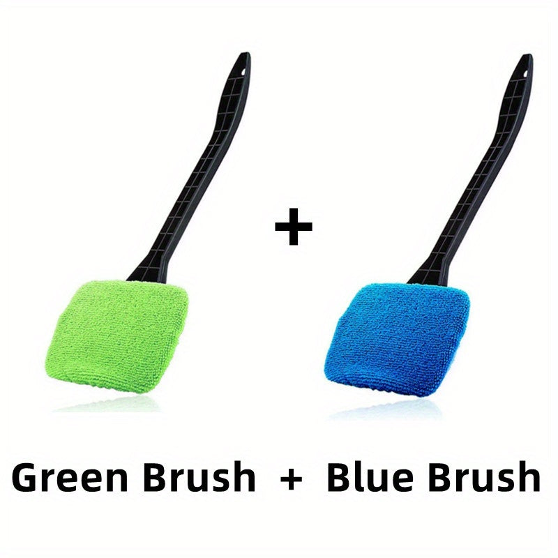 Windshield Cleaning Brush Kit | Long Handle Interior Car Glass Wiper, Plastic Material