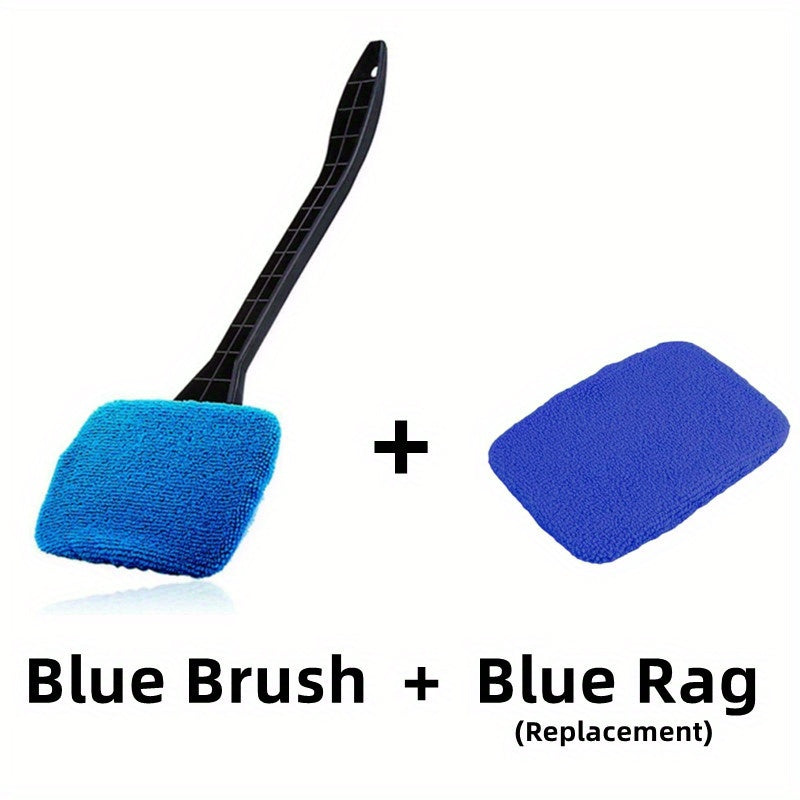 Windshield Cleaning Brush Kit | Long Handle Interior Car Glass Wiper, Plastic Material